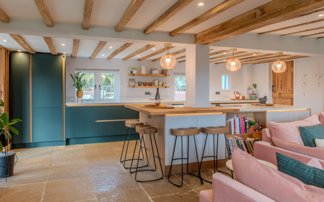 Contemporary Kitchen in a Traditional Cottage in Great Leighs, Essex