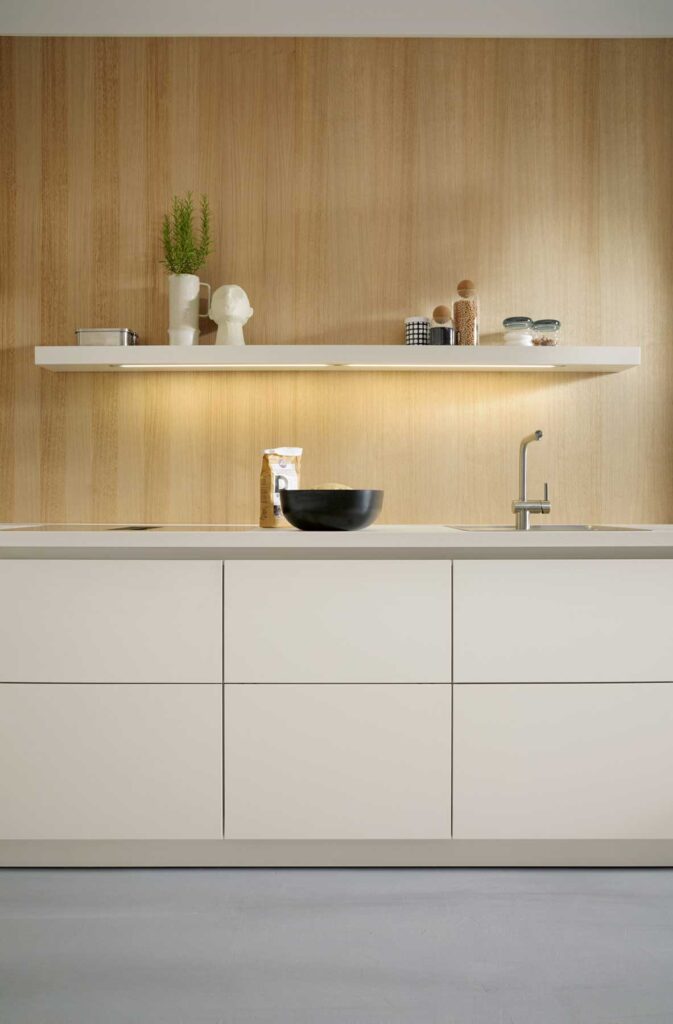 Modern kitchen with minimalist design.